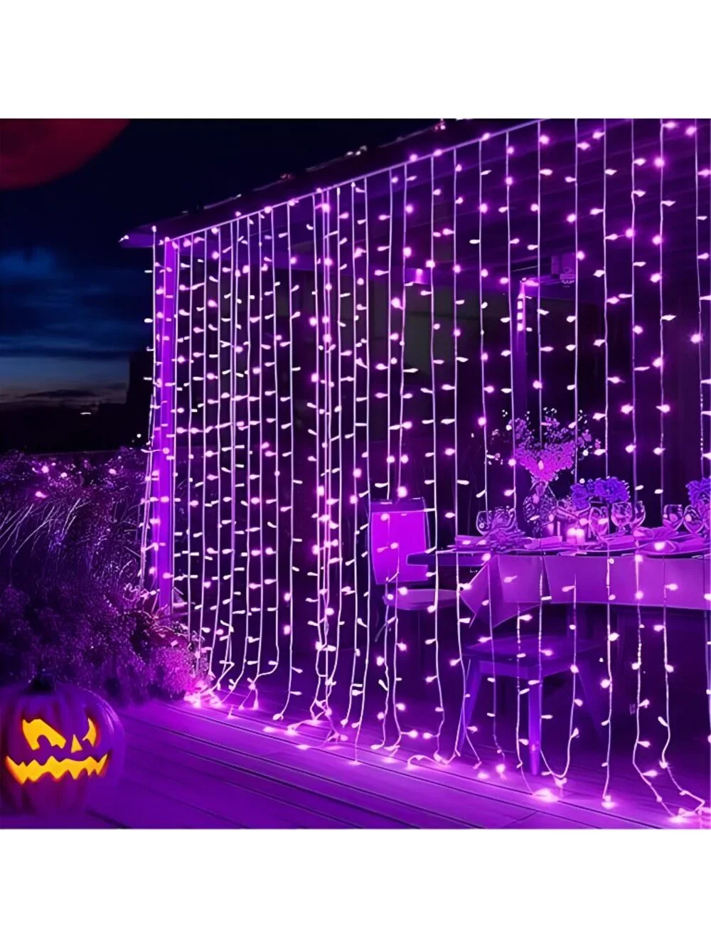 300 LED Christmas Curtain String Lights, Halloween Fairy Lights